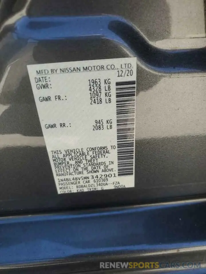13 Photograph of a damaged car 1N4BL4BV5MN342901 NISSAN ALTIMA 2021