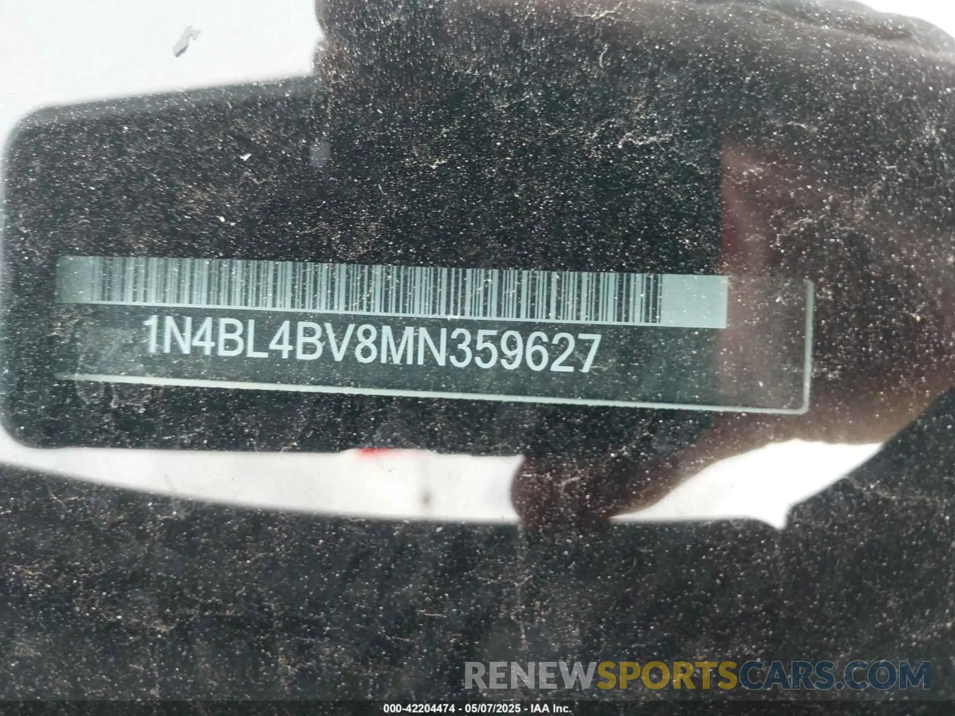 9 Photograph of a damaged car 1N4BL4BV8MN359627 NISSAN ALTIMA 2021