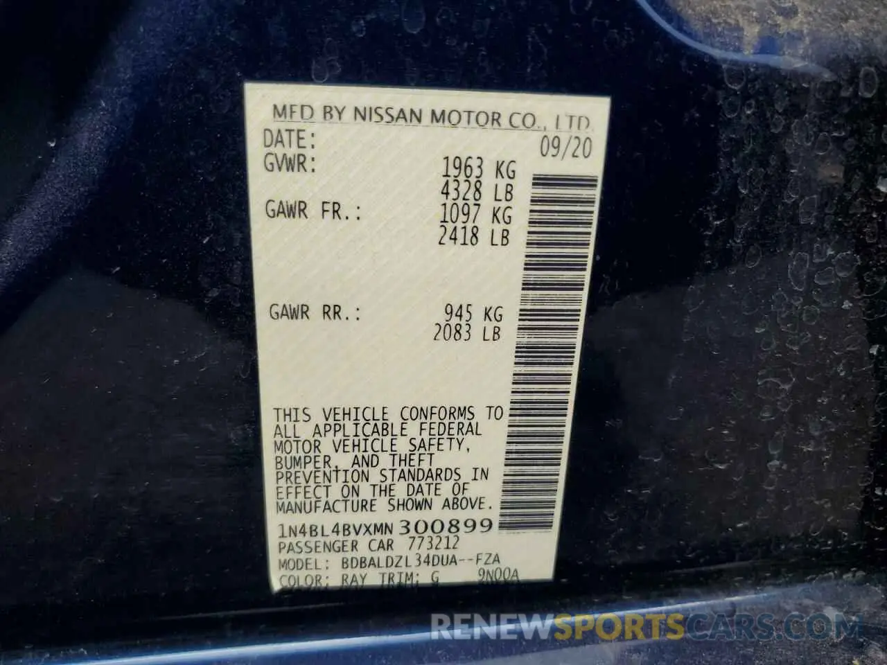 12 Photograph of a damaged car 1N4BL4BVXMN300899 NISSAN ALTIMA 2021