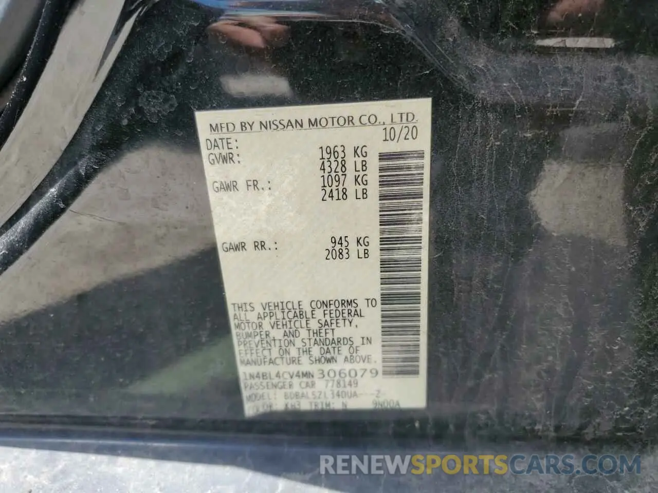 12 Photograph of a damaged car 1N4BL4CV4MN306079 NISSAN ALTIMA 2021