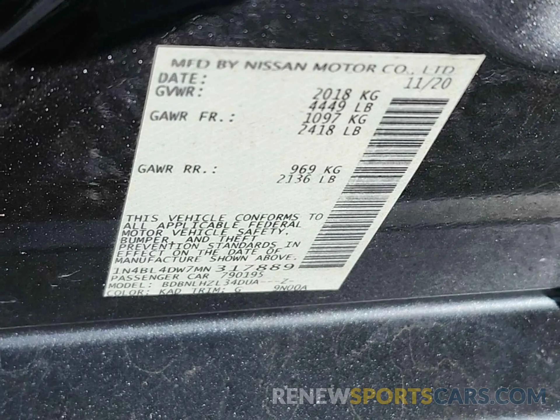 29 Photograph of a damaged car 1N4BL4DW7MN317889 NISSAN ALTIMA 2021