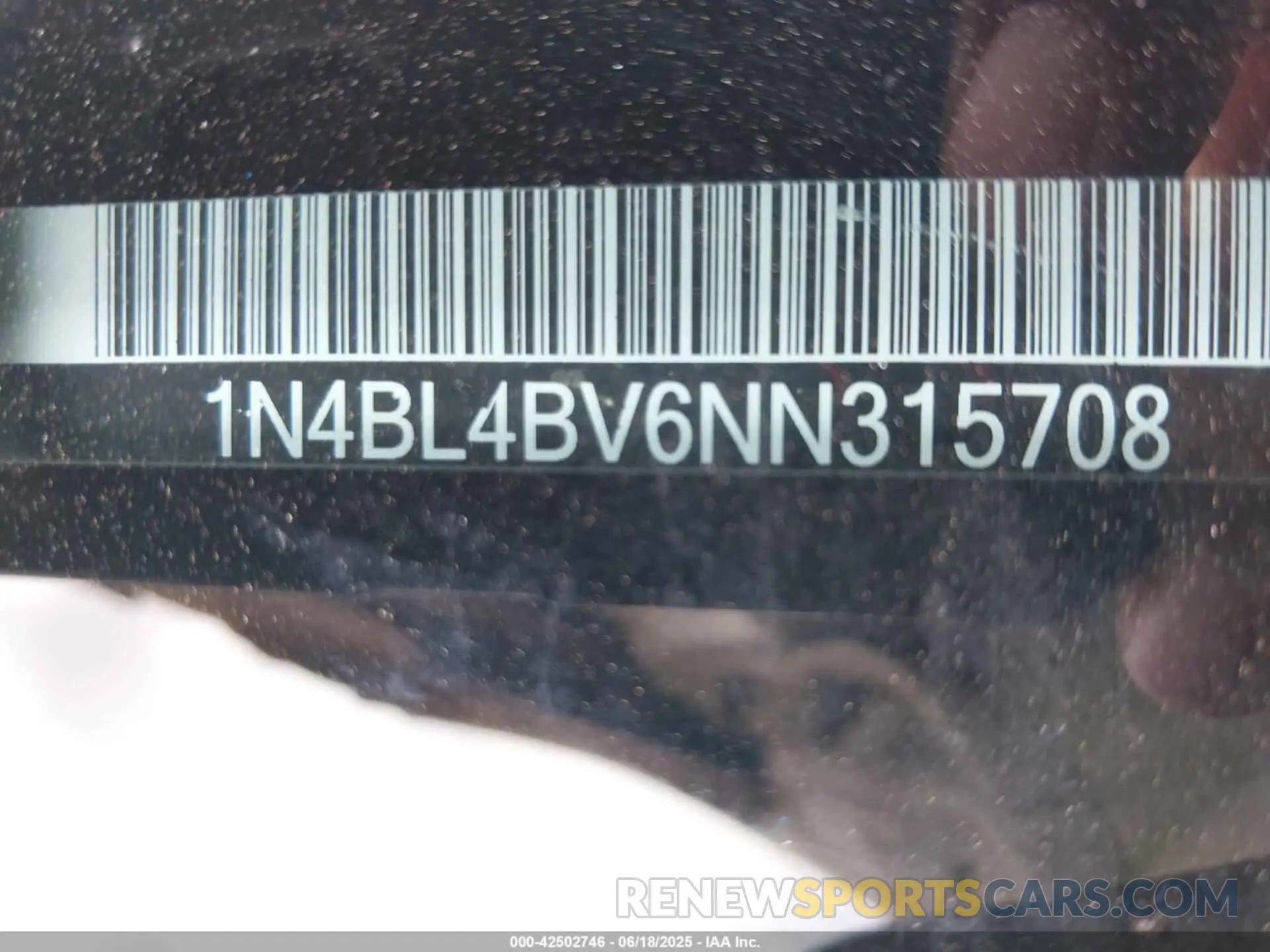 9 Photograph of a damaged car 1N4BL4BV6NN315708 NISSAN ALTIMA 2022