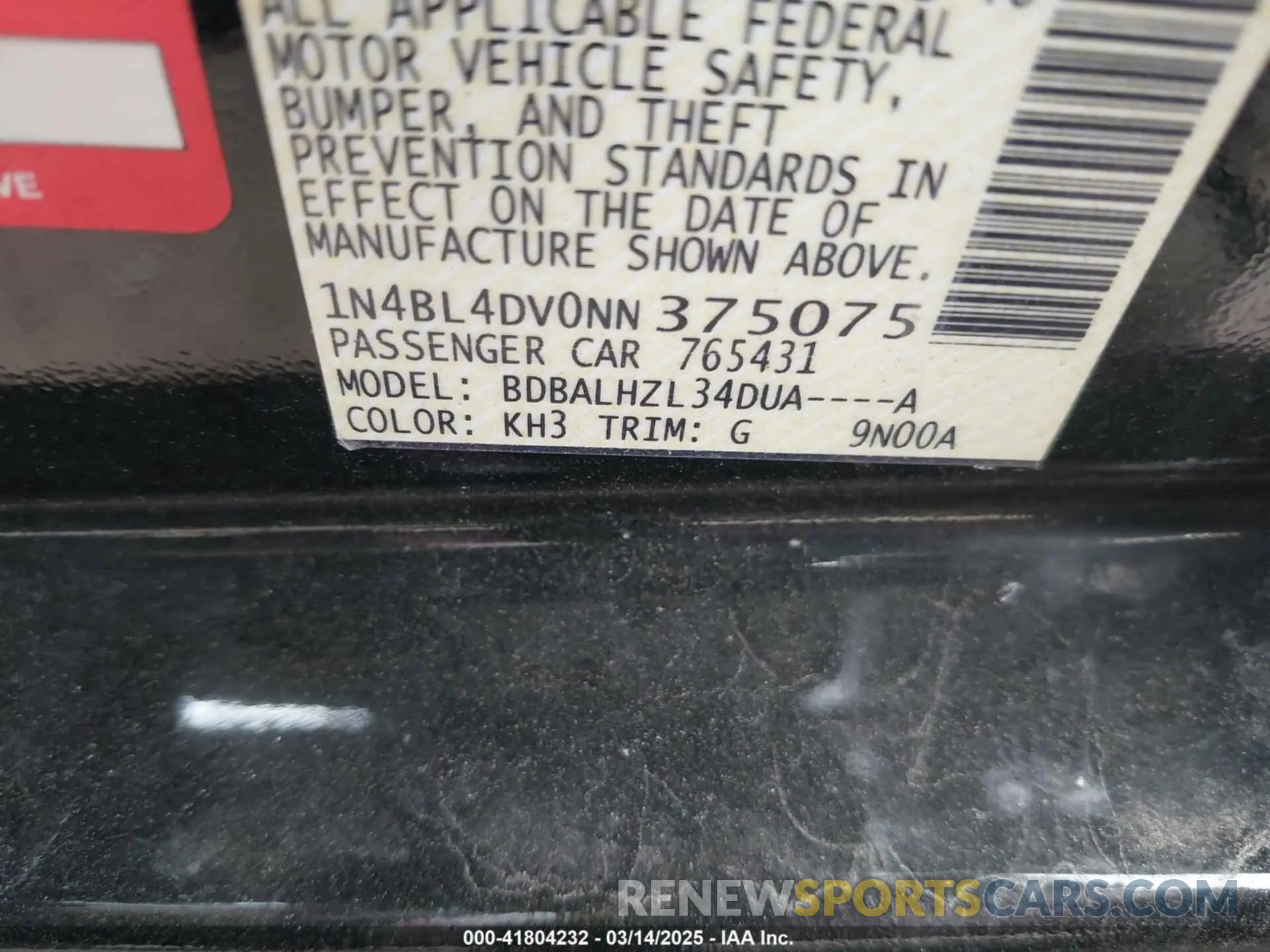9 Photograph of a damaged car 1N4BL4DV0NN375075 NISSAN ALTIMA 2022