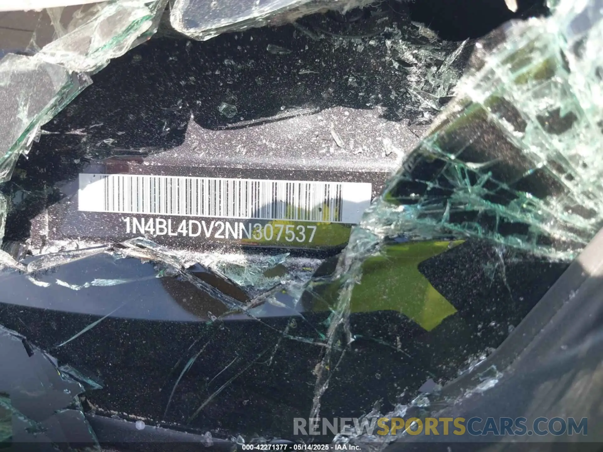 9 Photograph of a damaged car 1N4BL4DV2NN307537 NISSAN ALTIMA 2022