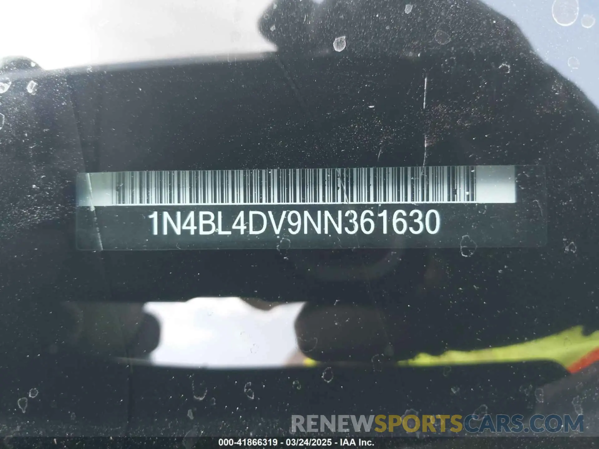 9 Photograph of a damaged car 1N4BL4DV9NN361630 NISSAN ALTIMA 2022
