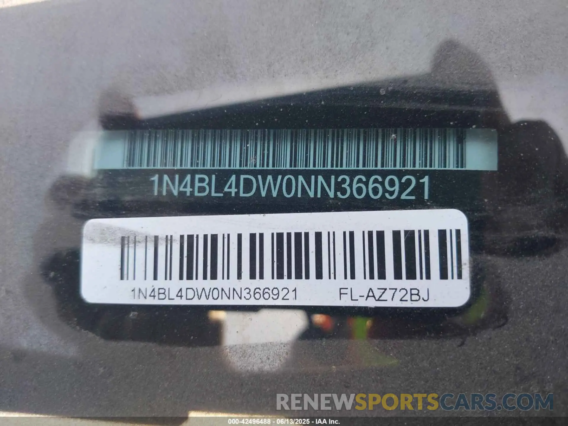 9 Photograph of a damaged car 1N4BL4DW0NN366921 NISSAN ALTIMA 2022