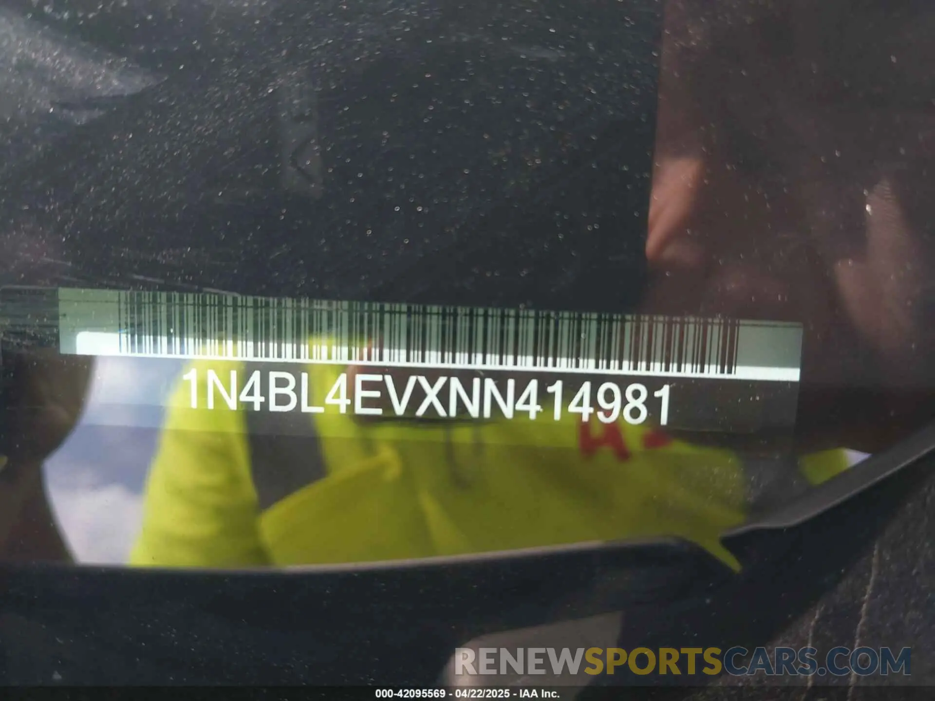 9 Photograph of a damaged car 1N4BL4EVXNN414981 NISSAN ALTIMA 2022