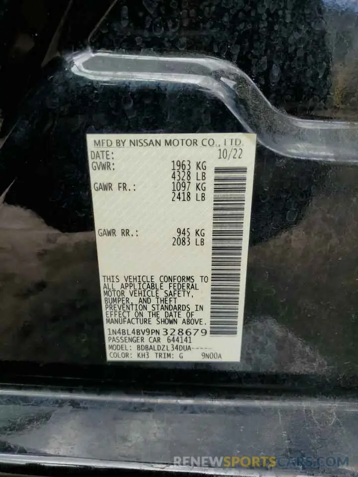 12 Photograph of a damaged car 1N4BL4BV9PN328679 NISSAN ALTIMA 2023