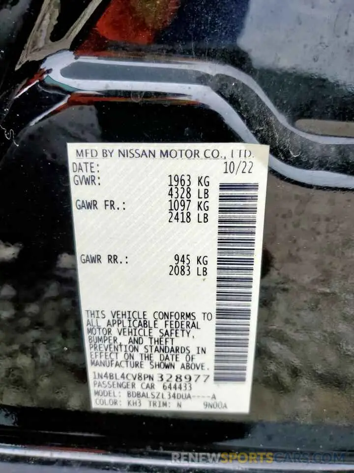 12 Photograph of a damaged car 1N4BL4CV8PN328977 NISSAN ALTIMA 2023