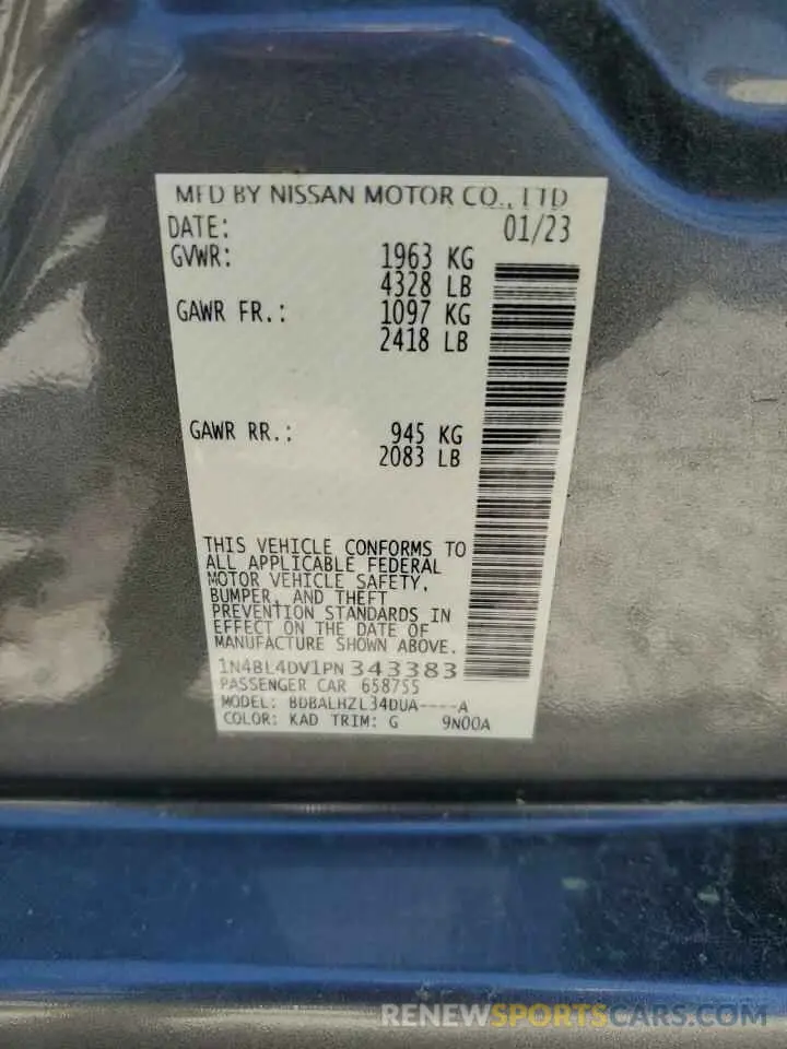 12 Photograph of a damaged car 1N4BL4DV1PN343383 NISSAN ALTIMA 2023