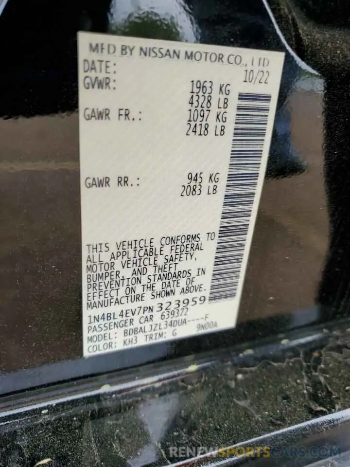 12 Photograph of a damaged car 1N4BL4EV7PN323959 NISSAN ALTIMA 2023