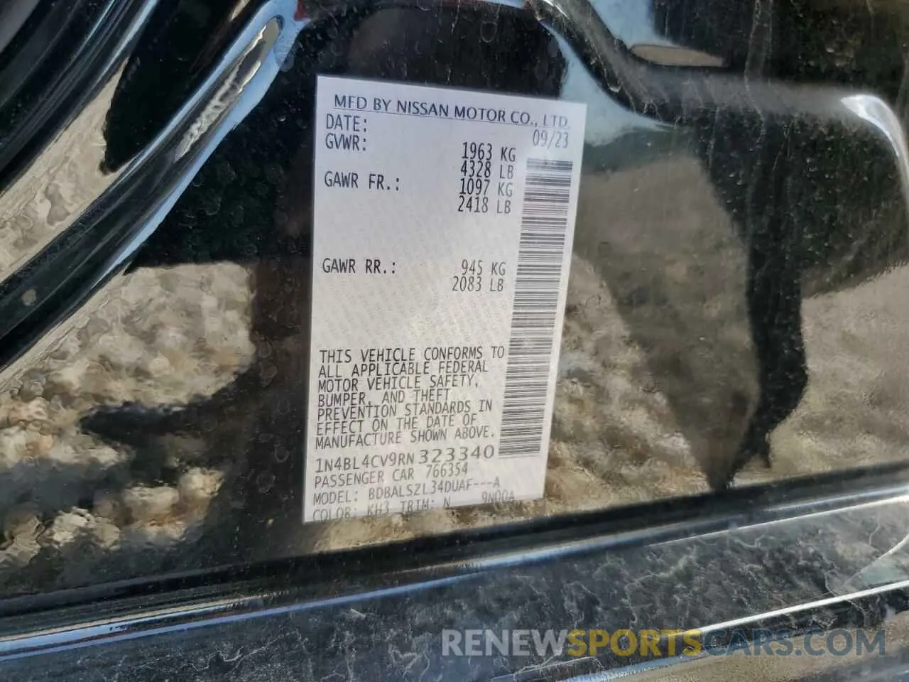 12 Photograph of a damaged car 1N4BL4CV9RN323340 NISSAN ALTIMA 2024