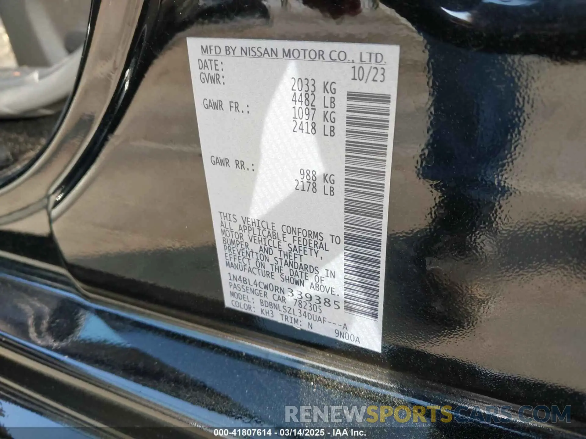 9 Photograph of a damaged car 1N4BL4CW0RN339385 NISSAN ALTIMA 2024