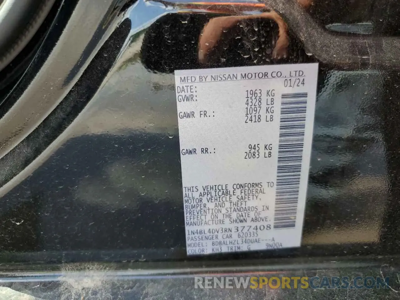 12 Photograph of a damaged car 1N4BL4DV3RN377408 NISSAN ALTIMA 2024