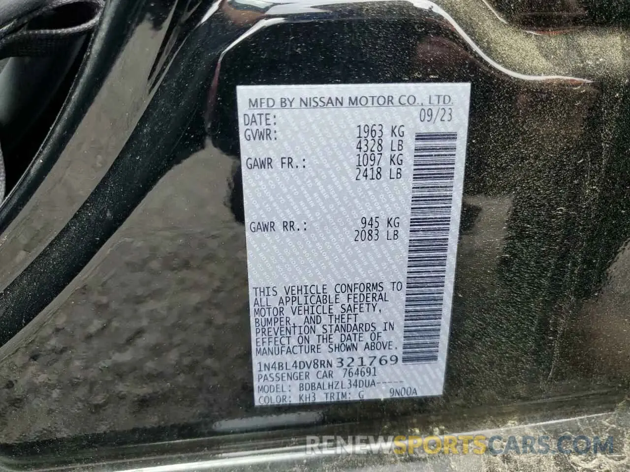 12 Photograph of a damaged car 1N4BL4DV8RN321769 NISSAN ALTIMA 2024