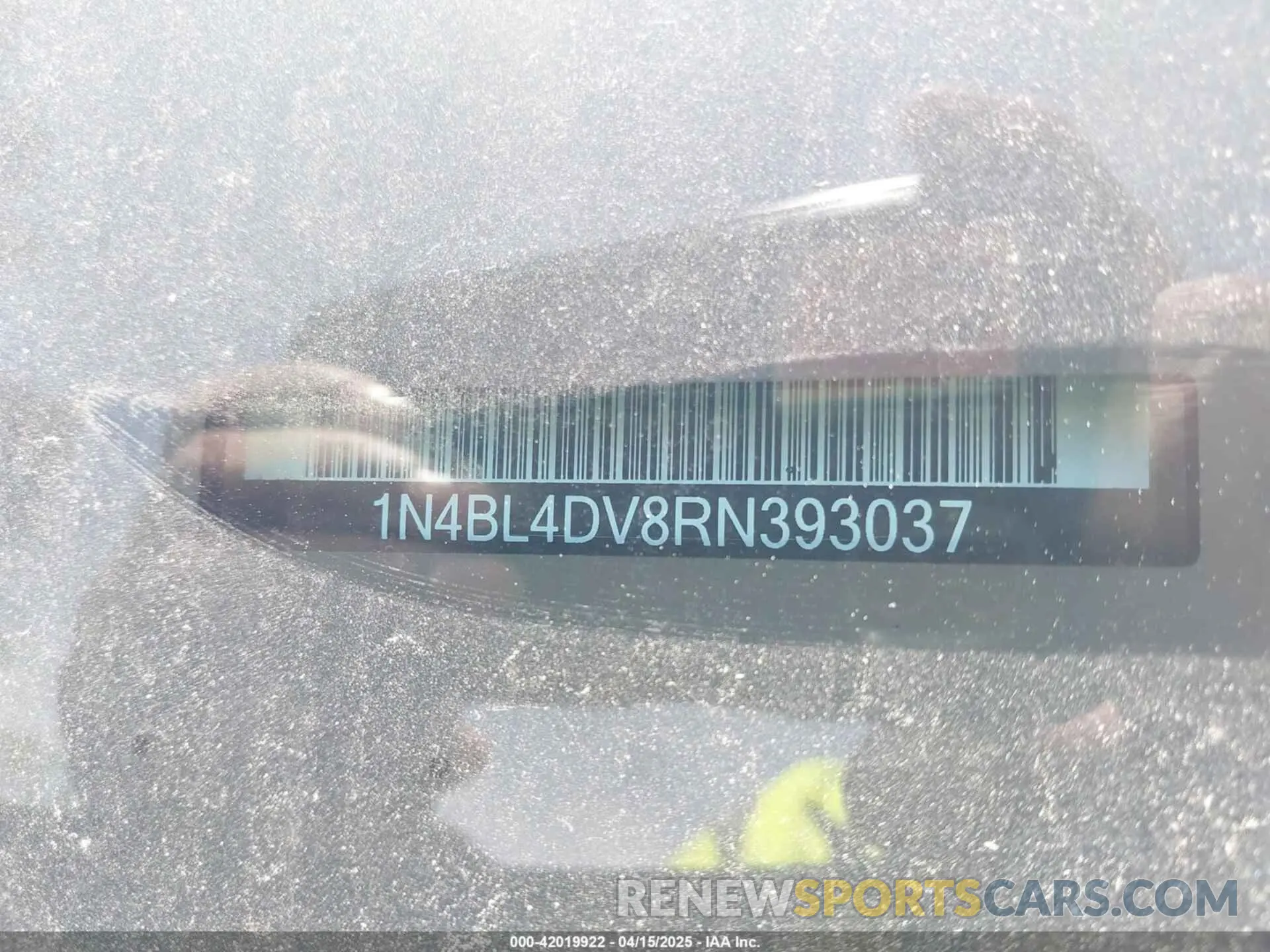 9 Photograph of a damaged car 1N4BL4DV8RN393037 NISSAN ALTIMA 2024