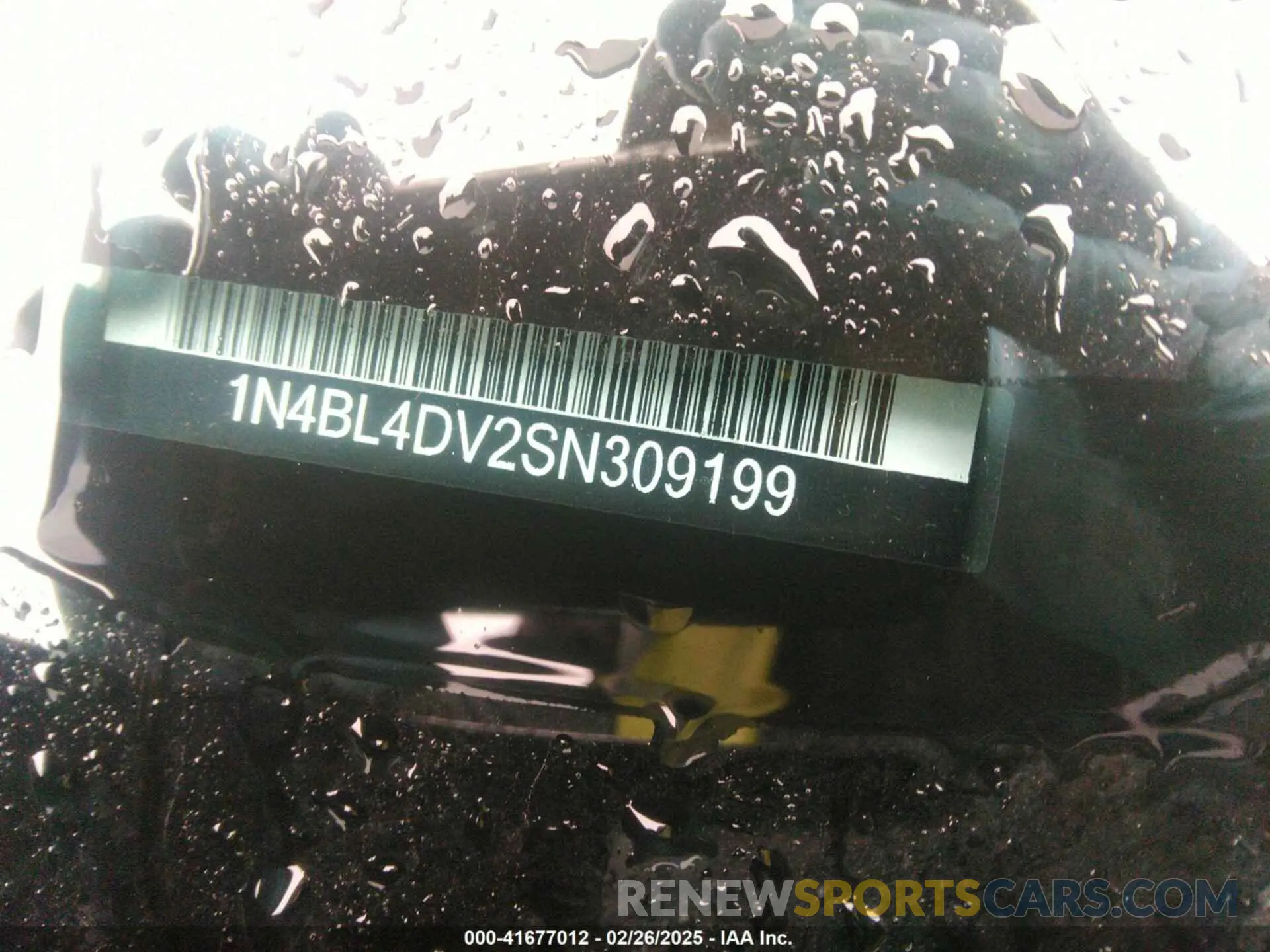 9 Photograph of a damaged car 1N4BL4DV2SN309199 NISSAN ALTIMA 2025