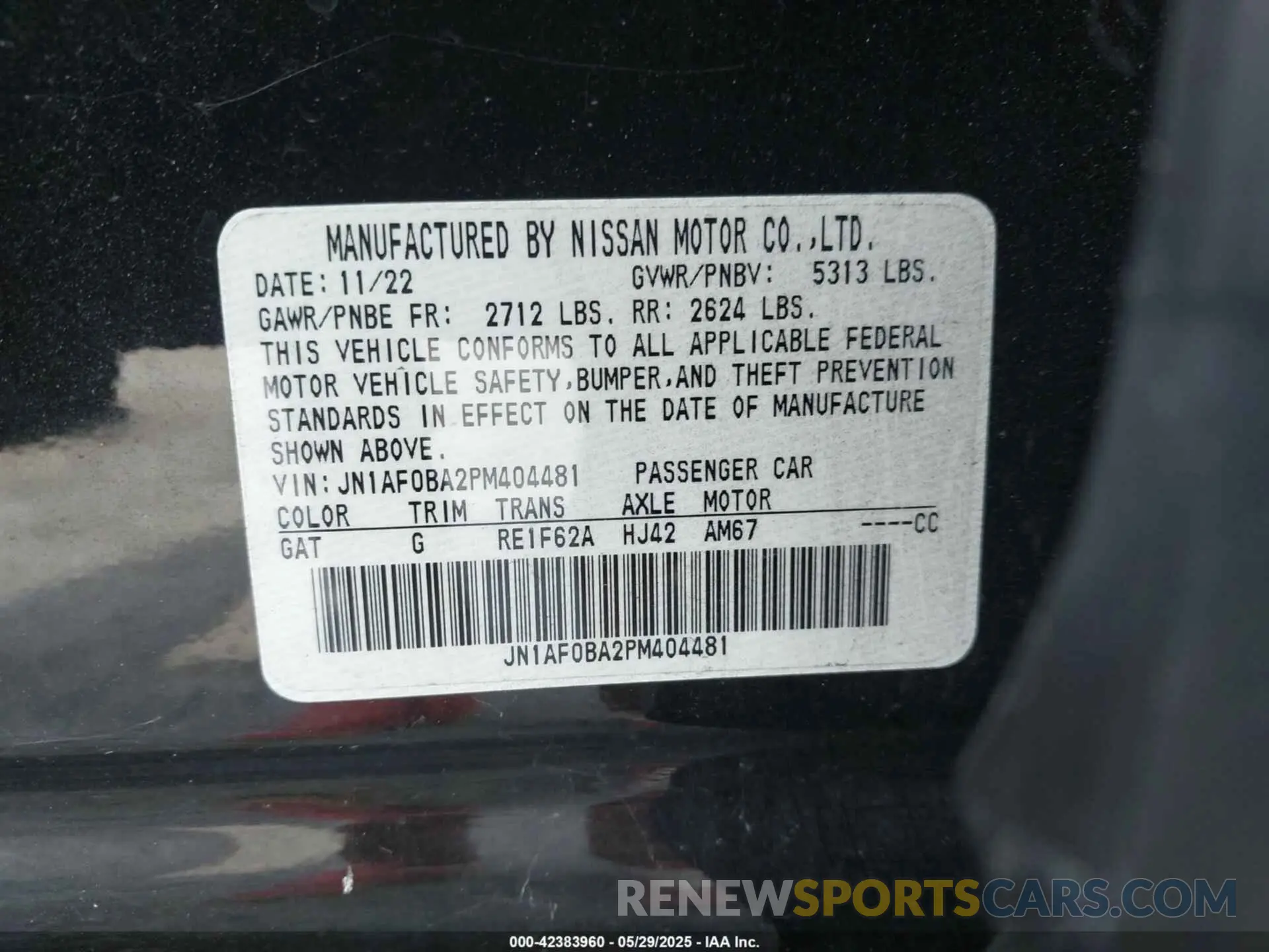 9 Photograph of a damaged car JN1AF0BA2PM404481 NISSAN ARIYA 2023