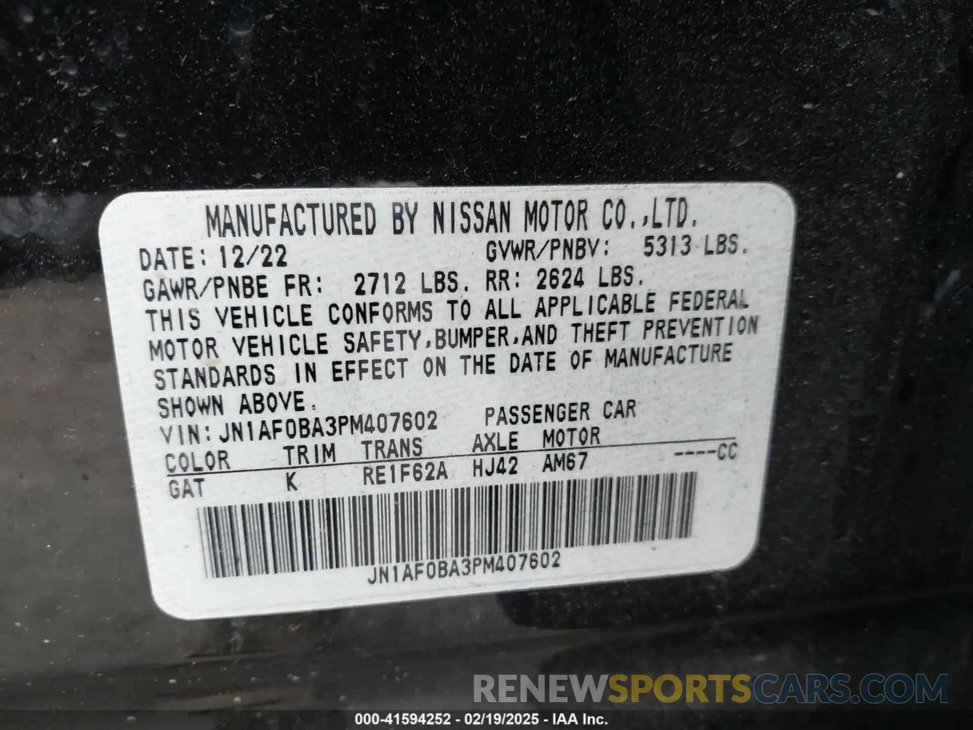 9 Photograph of a damaged car JN1AF0BA3PM407602 NISSAN ARIYA 2023