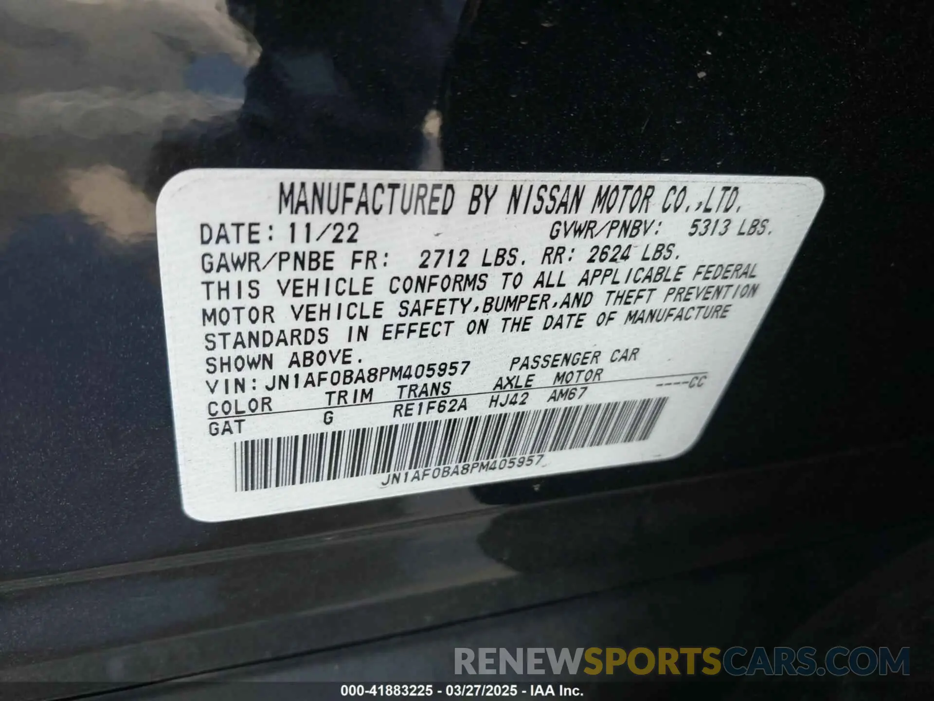 9 Photograph of a damaged car JN1AF0BA8PM405957 NISSAN ARIYA 2023