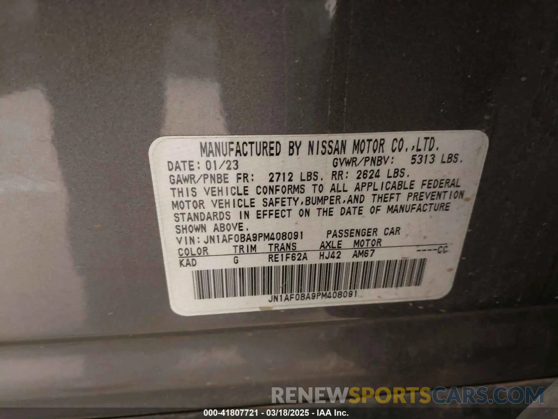 9 Photograph of a damaged car JN1AF0BA9PM408091 NISSAN ARIYA 2023