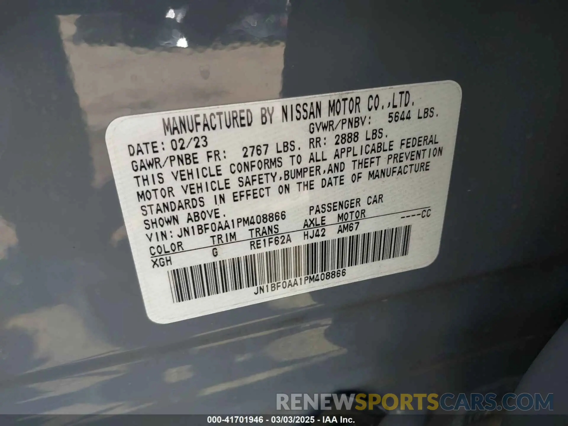 9 Photograph of a damaged car JN1BF0AA1PM408866 NISSAN ARIYA 2023