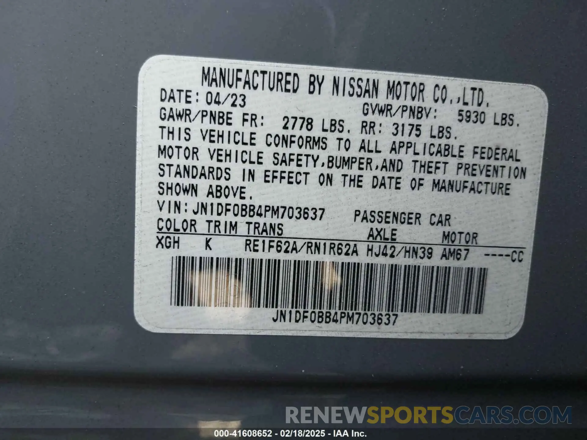 9 Photograph of a damaged car JN1DF0BB4PM703637 NISSAN ARIYA 2023
