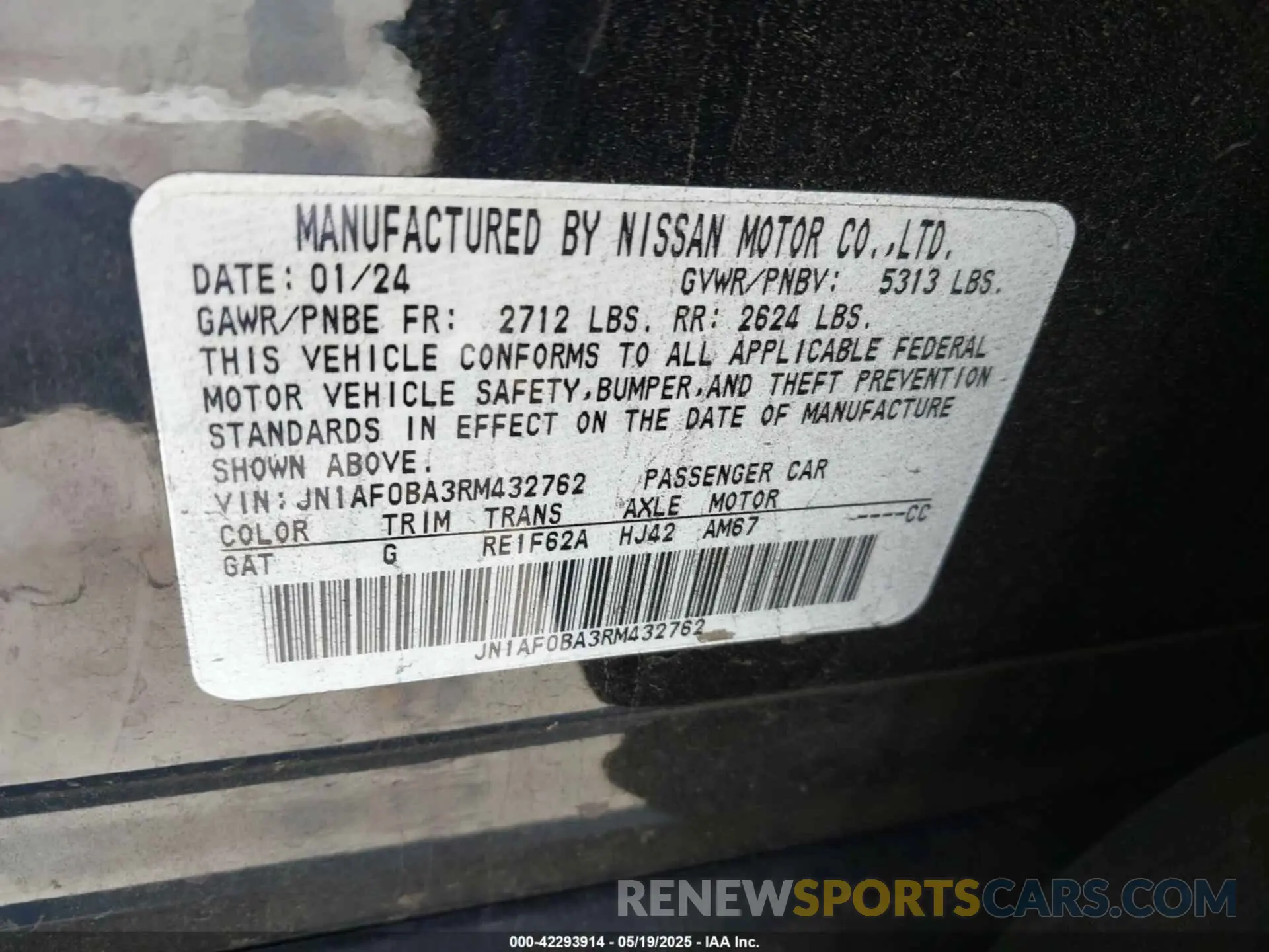 9 Photograph of a damaged car JN1AF0BA3RM432762 NISSAN ARIYA 2024