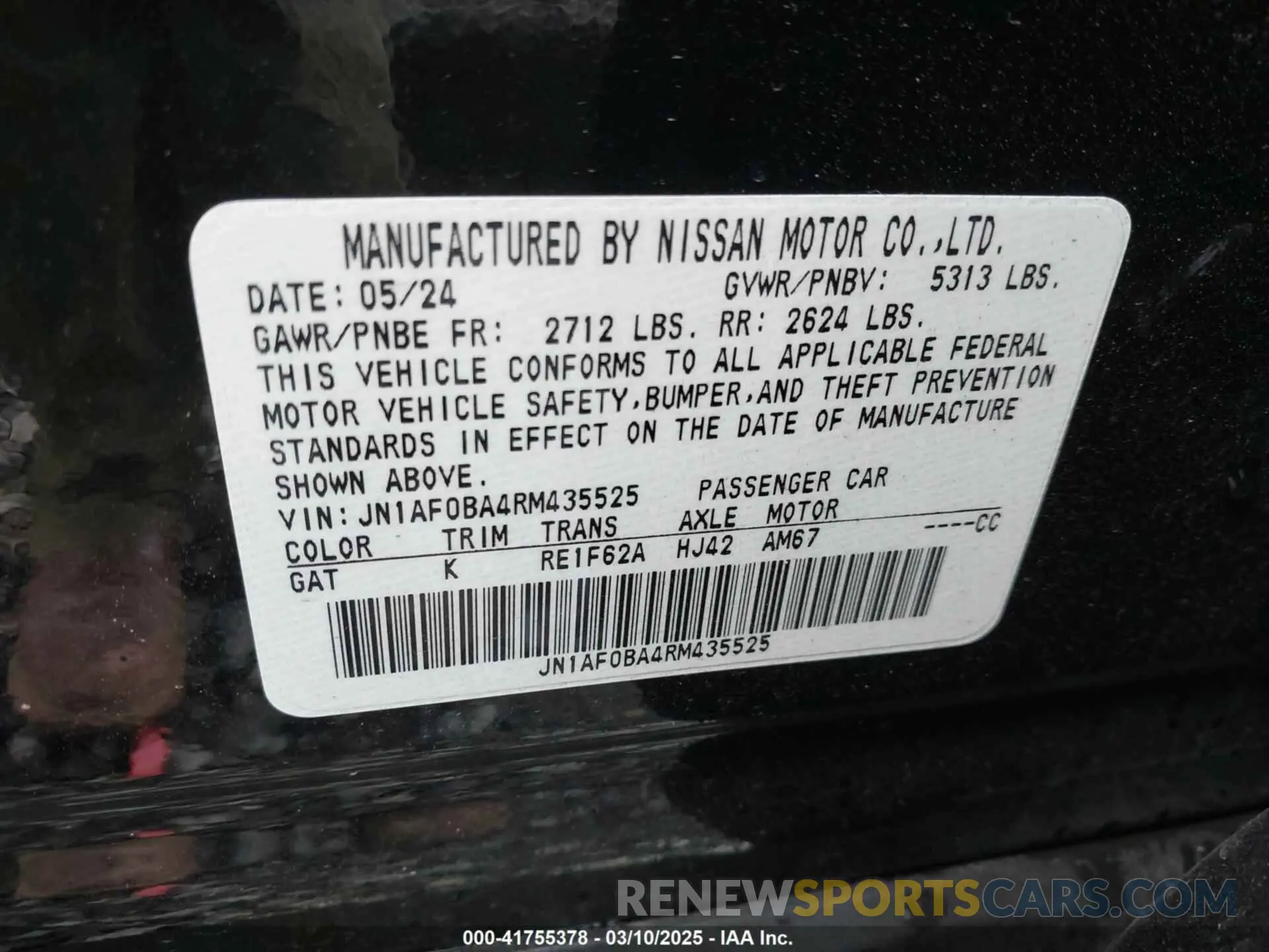 9 Photograph of a damaged car JN1AF0BA4RM435525 NISSAN ARIYA 2024
