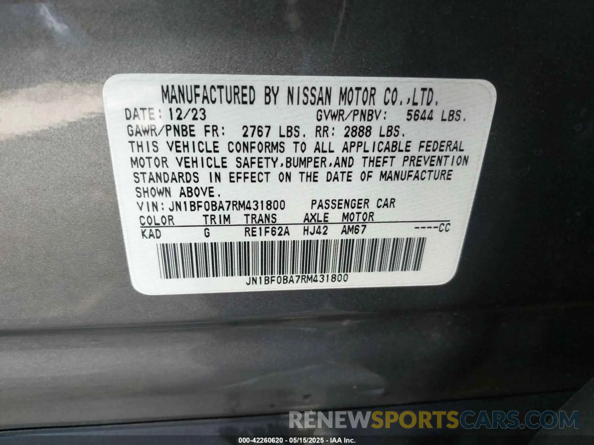 9 Photograph of a damaged car JN1BF0BA7RM431800 NISSAN ARIYA 2024
