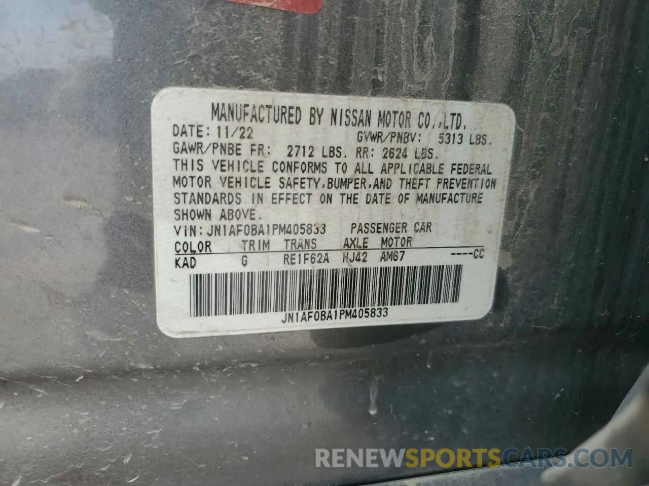 13 Photograph of a damaged car JN1AF0BA1PM405833 NISSAN ARIYA ENGA 2023