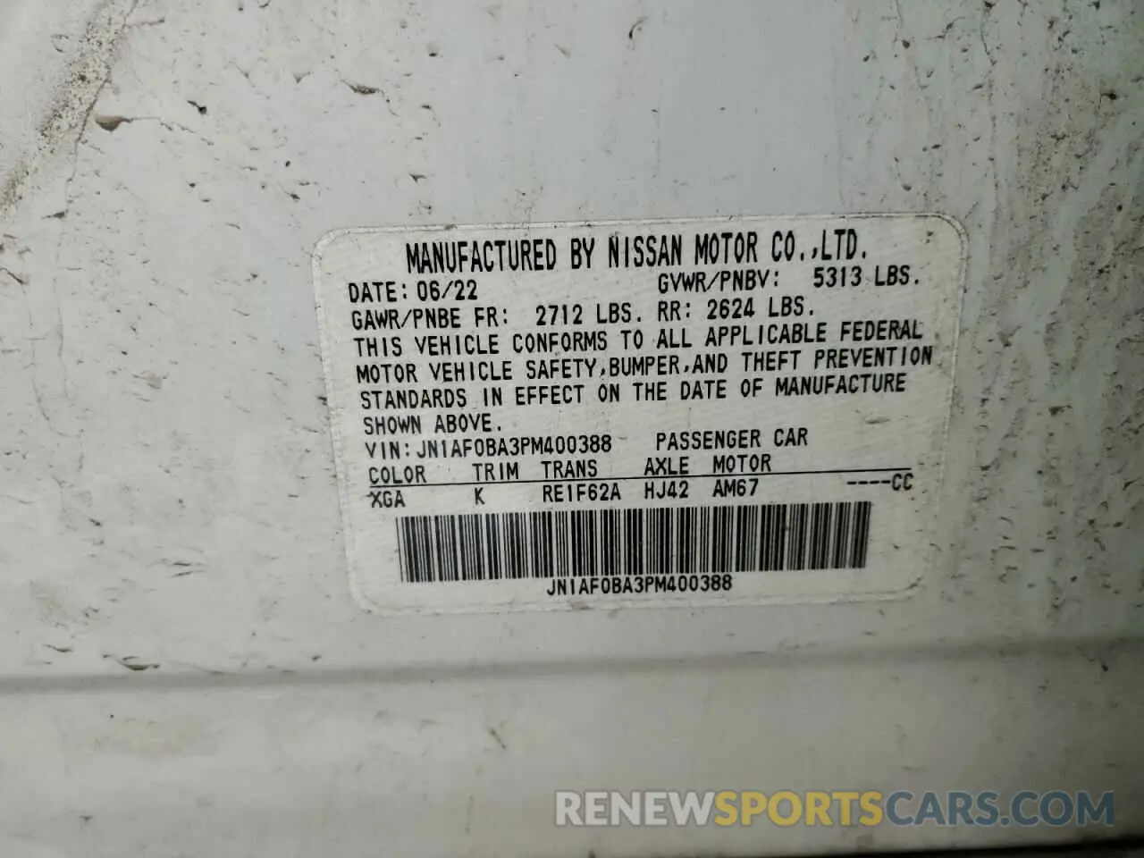 13 Photograph of a damaged car JN1AF0BA3PM400388 NISSAN ARIYA ENGA 2023