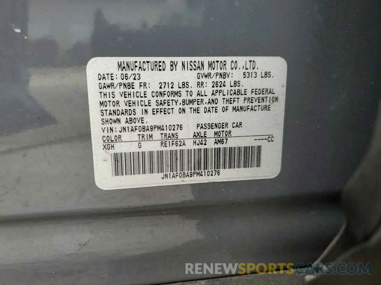 13 Photograph of a damaged car JN1AF0BA9PM410276 NISSAN ARIYA ENGA 2023