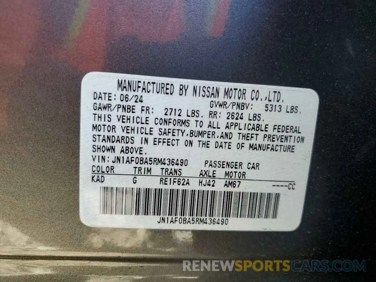 14 Photograph of a damaged car JN1AF0BA5RM436490 NISSAN ARIYA ENGA 2024