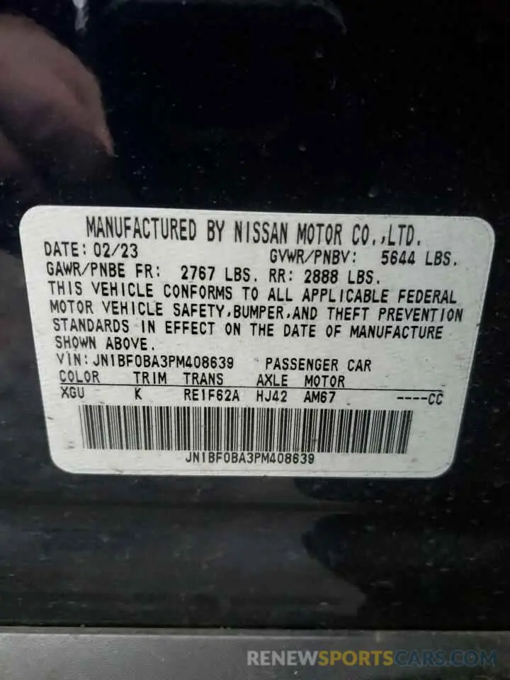 12 Photograph of a damaged car JN1BF0BA3PM408639 NISSAN ARIYA EVOL 2023