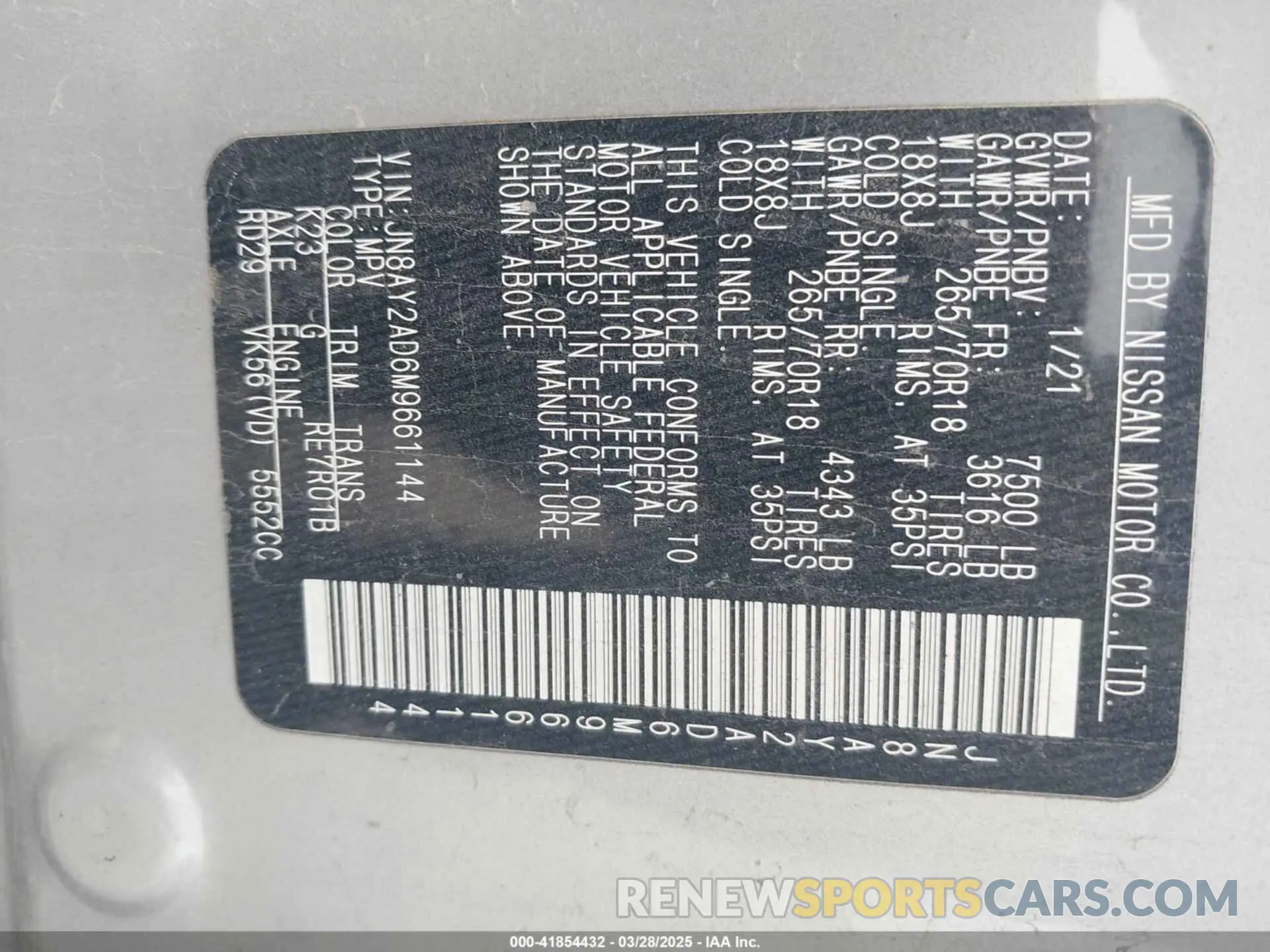 9 Photograph of a damaged car JN8AY2AD6M9661144 NISSAN ARMADA 2021