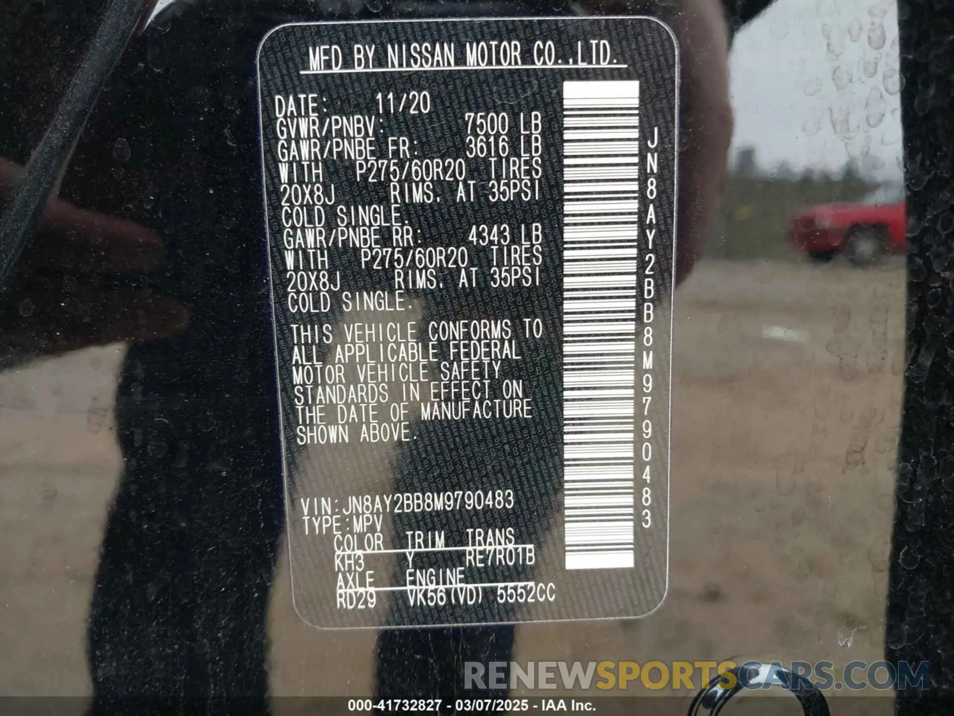 9 Photograph of a damaged car JN8AY2BB8M9790483 NISSAN ARMADA 2021
