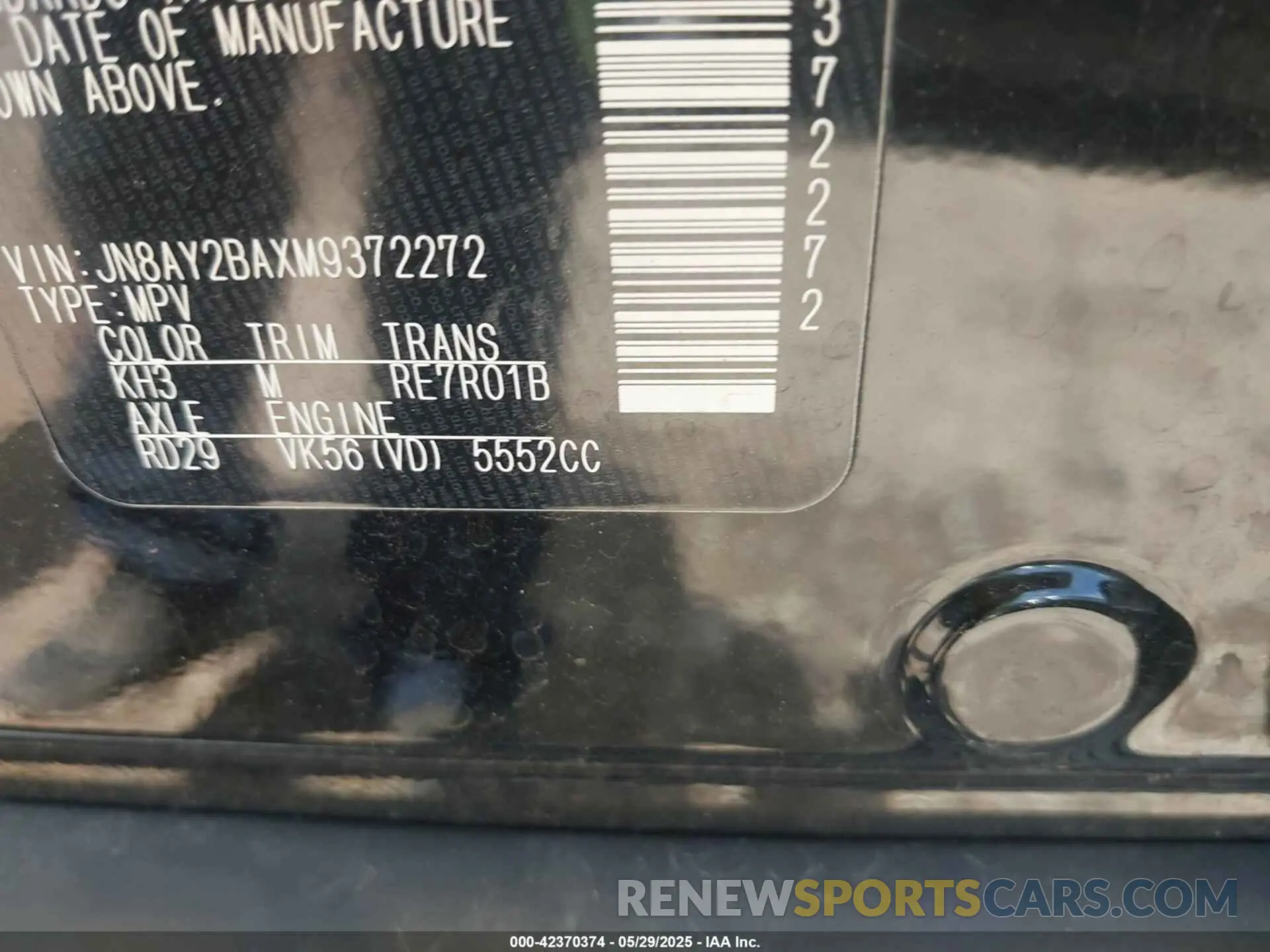 9 Photograph of a damaged car JN8AY2BDXM937227Z NISSAN ARMADA 2021