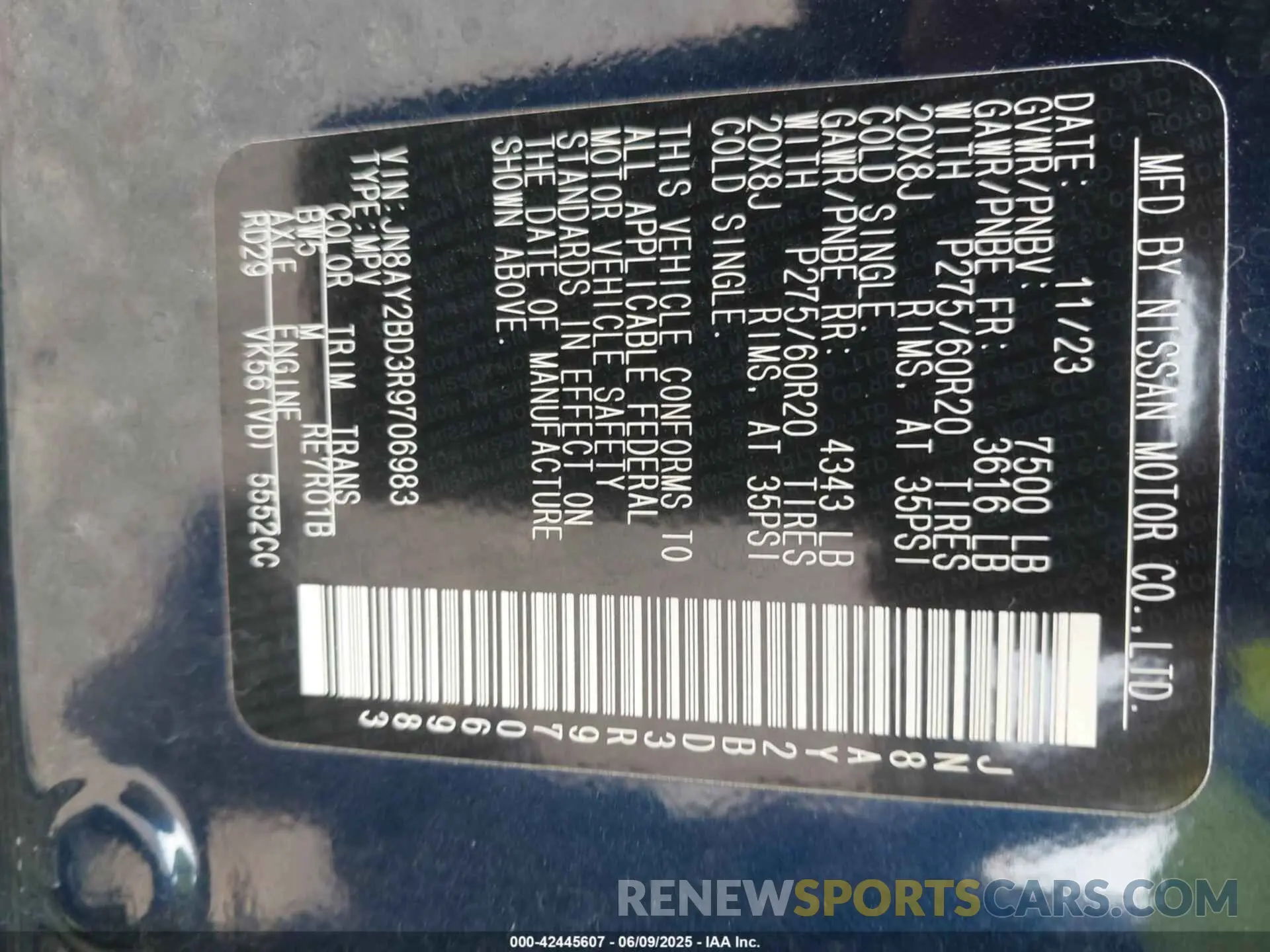 9 Photograph of a damaged car JN8AY2BD3R9706983 NISSAN ARMADA 2024