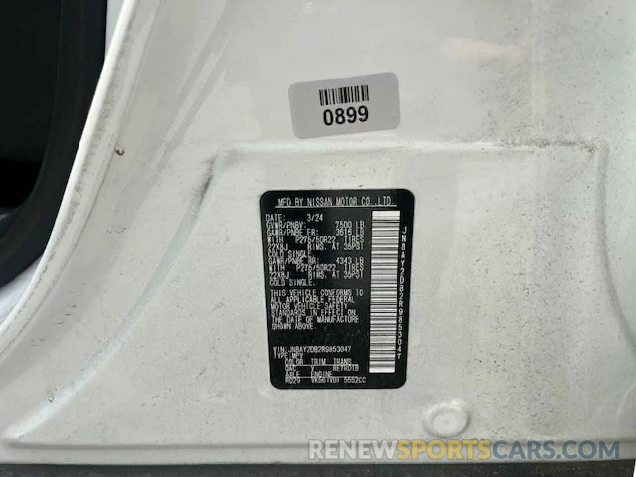 10 Photograph of a damaged car JN8AY2DB2R9853047 NISSAN ARMADA 2024