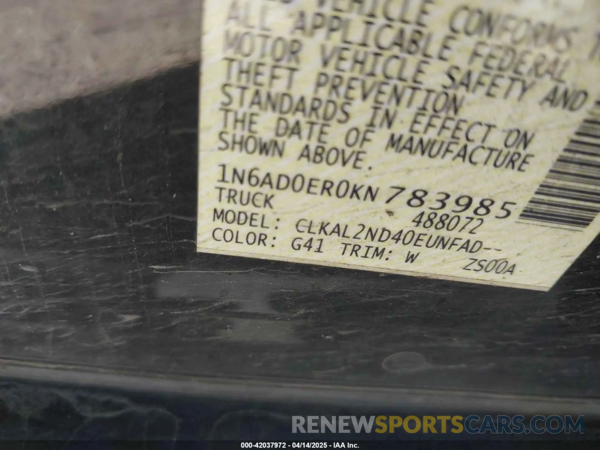 9 Photograph of a damaged car 1N6AD0ER0KN783985 NISSAN FRONTIER 2019