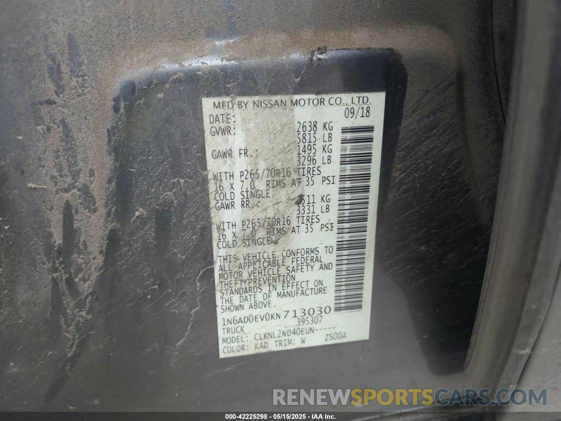 9 Photograph of a damaged car 1N6AD0EV0KN713030 NISSAN FRONTIER 2019