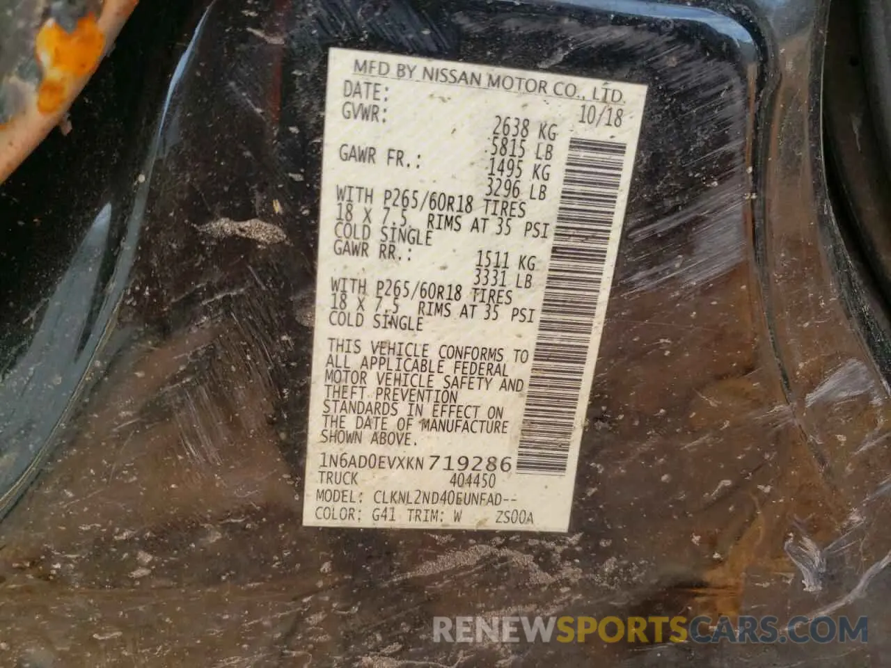 13 Photograph of a damaged car 1N6AD0EVXKN719286 NISSAN FRONTIER 2019