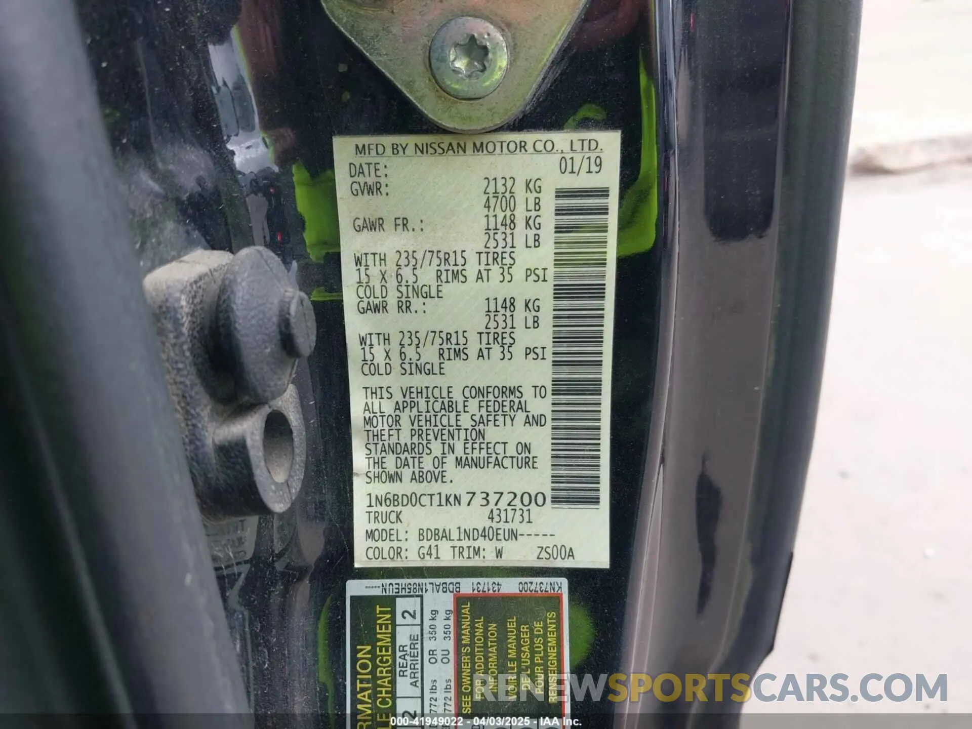 9 Photograph of a damaged car 1N6BD0CT1KN737200 NISSAN FRONTIER 2019