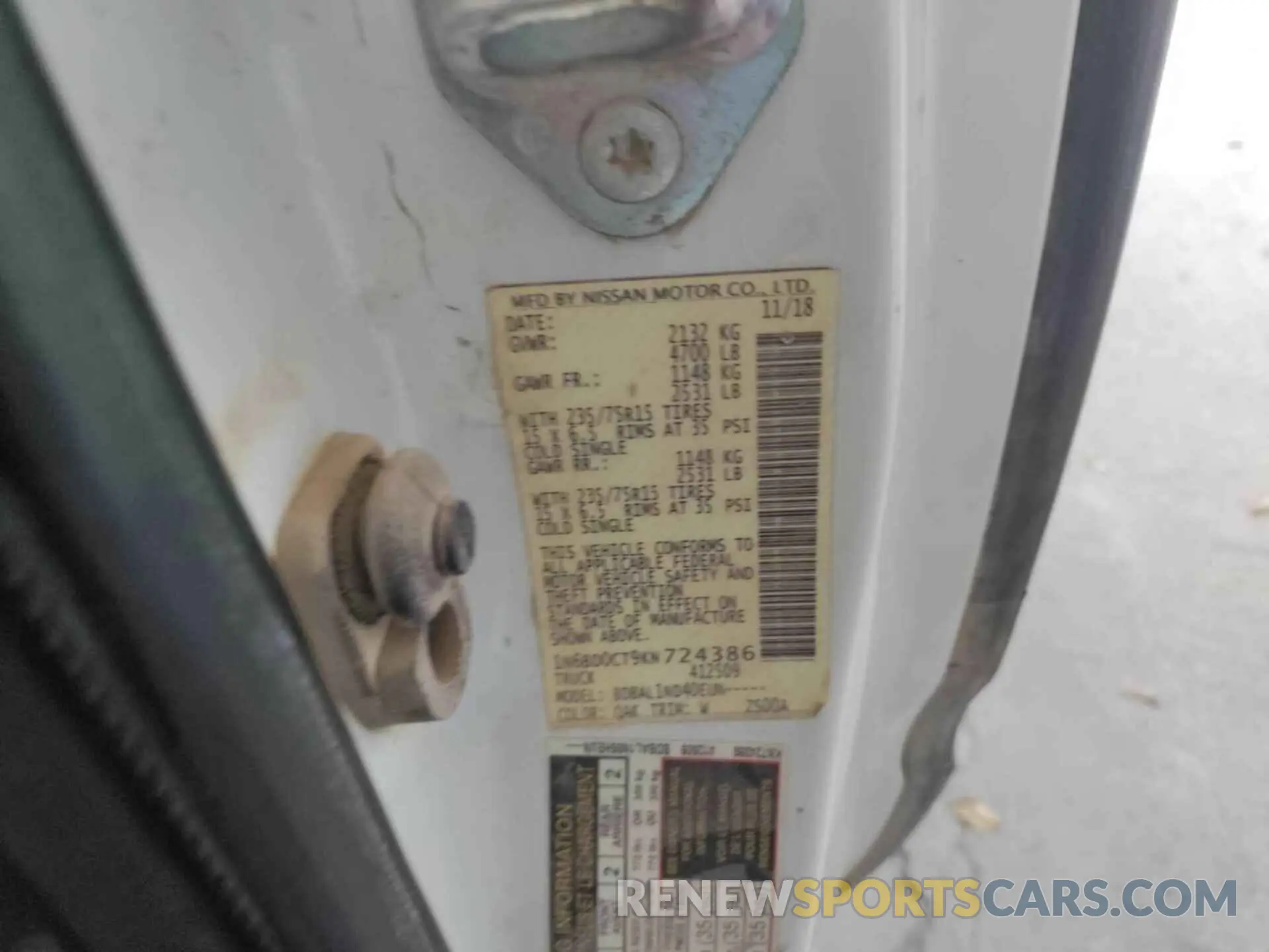 13 Photograph of a damaged car 1N6BD0CT9KN724386 NISSAN FRONTIER 2019