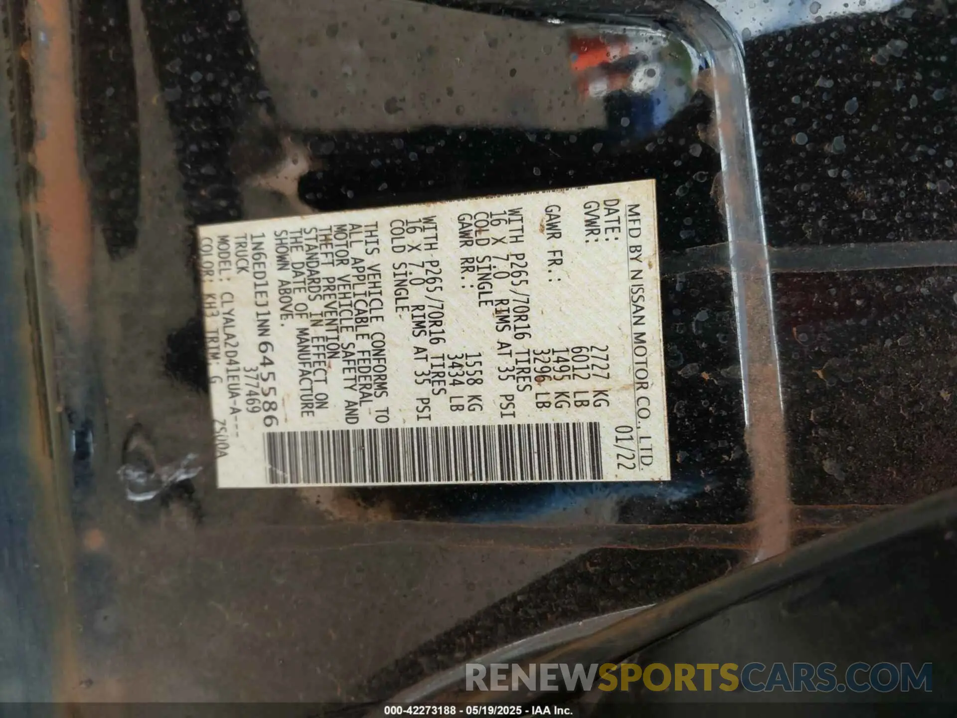9 Photograph of a damaged car 1N6ED1EJ1NN645586 NISSAN FRONTIER 2022