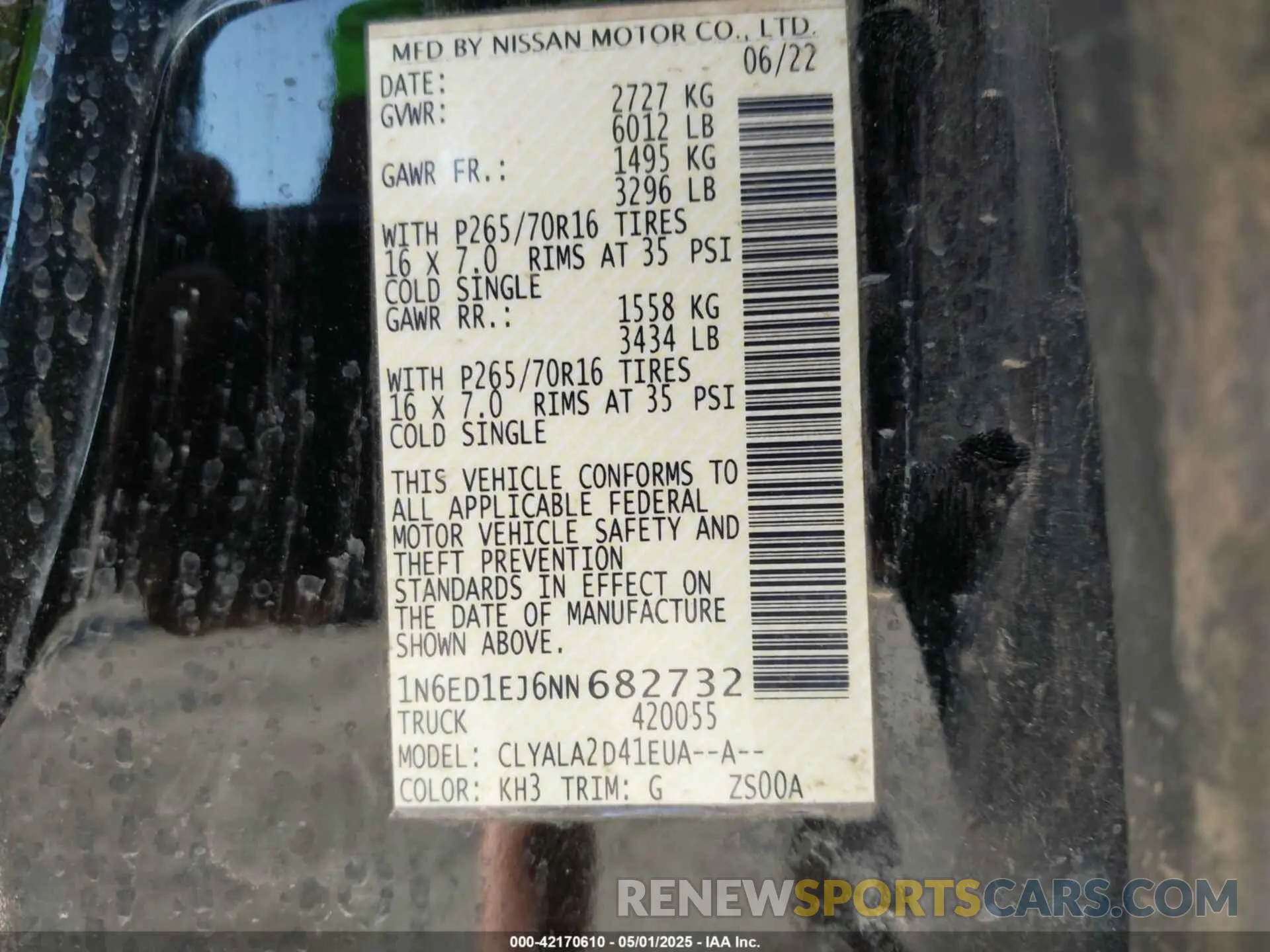 9 Photograph of a damaged car 1N6ED1EJ6NN682732 NISSAN FRONTIER 2022