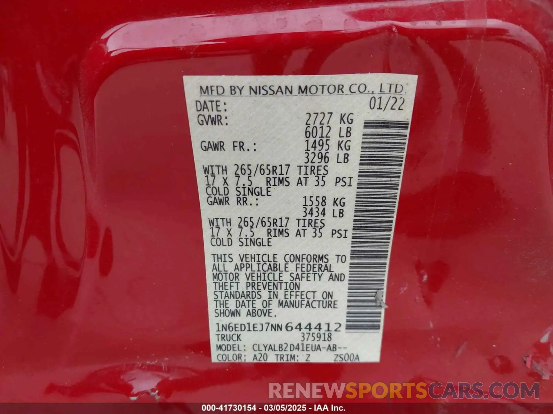 9 Photograph of a damaged car 1N6ED1EJ7NN644412 NISSAN FRONTIER 2022