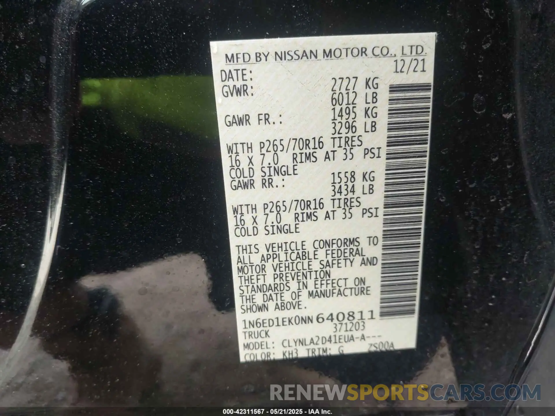 9 Photograph of a damaged car 1N6ED1EK0NN640811 NISSAN FRONTIER 2022