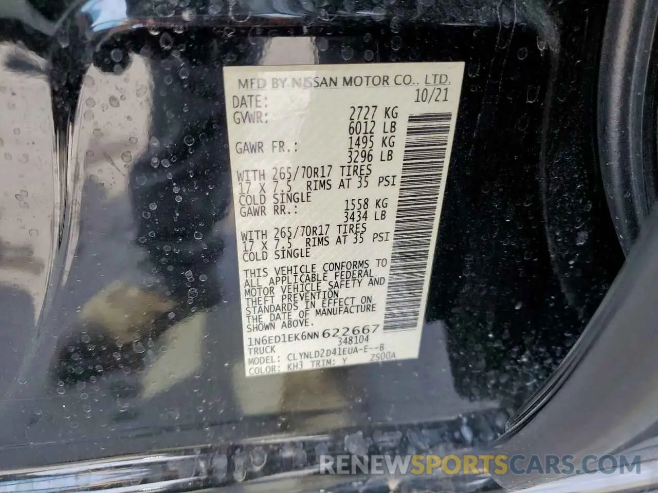 12 Photograph of a damaged car 1N6ED1EK6NN622667 NISSAN FRONTIER 2022